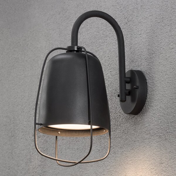 Konstsmide Aplică de exterior Perugia, negru, reglabil, Negru, Metal