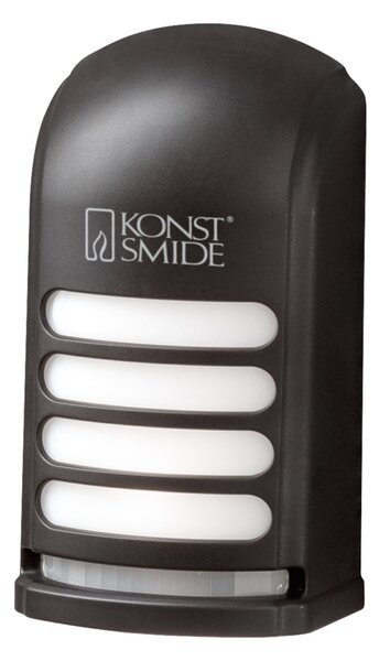 Konstsmide Aplică LED de exterior Prato cu detector mișcare, Negru, Plastic, Modern
