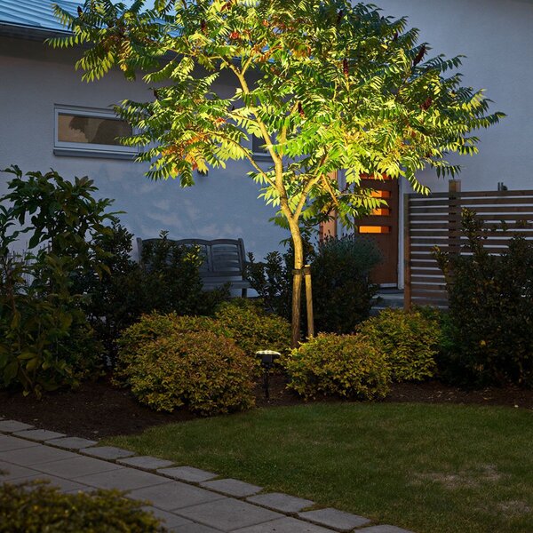 Konstsmide Spot de exterior cu fascicul larg LED Amalfi, Negru, Metal, Modern