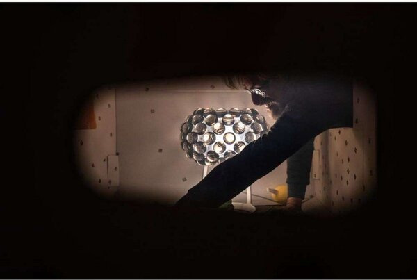 Lampă de masă Foscarini, reglabil, Transparent, Camera de zi, Metal