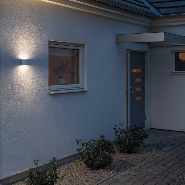 Konstsmide Aplică LED de exterior Chieri 11 cm alb, Alb, Metal, Modern