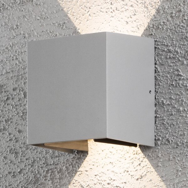 Konstsmide Aplică LED de exterior Cremona 13 cm gri, Gri, Metal, Modern