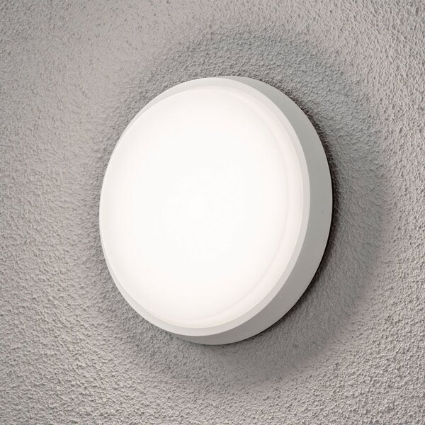 Konstsmide Aplică LED de exterior Cesena, rotund, Alb, Plastic, Modern