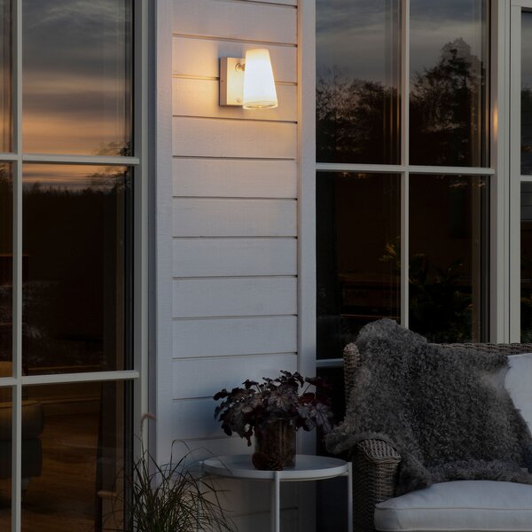 Konstsmide Proiector LED perete exterior Fano, detect mișcare, reglabil, Alb, Metal, Modern
