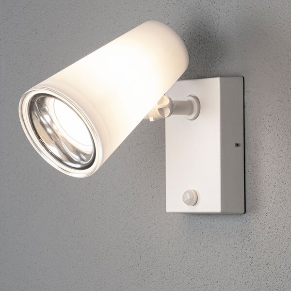 Konstsmide Proiector LED perete exterior Fano, detect mișcare, reglabil, Alb, Metal, Modern