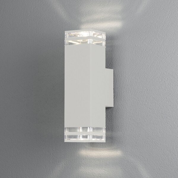 Konstsmide Aplică de exterior Pollux up/down înălțime 27,5cm, reglabil, Alb, Metal, Modern