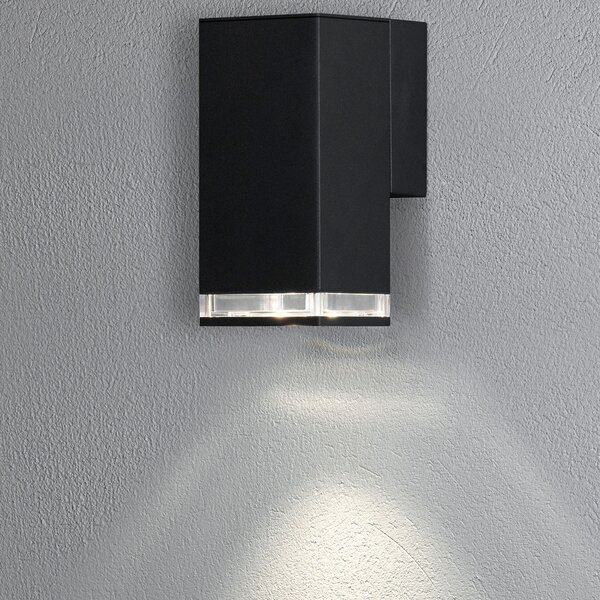 Konstsmide Aplică de exterior Pollux Downlight 16,5cm, negru, reglabil, Negru, Metal, Modern