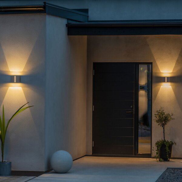 Konstsmide Aplică LED de exterior Pavia, gri închis, Gri, Metal, Modern