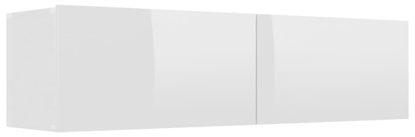 Comodă TV, alb extralucios, 120 x 30 x 30 cm, PAL