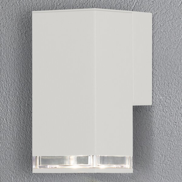 Konstsmide Aplică de exterior Pollux Downlight 16,5cm, alb, reglabil, Alb, Metal, Modern