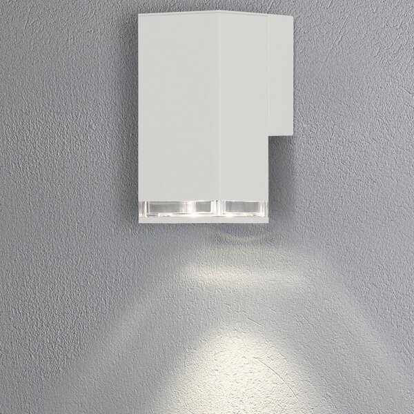 Konstsmide Aplică de exterior Pollux Downlight 16,5cm, alb, reglabil, Alb, Metal, Modern
