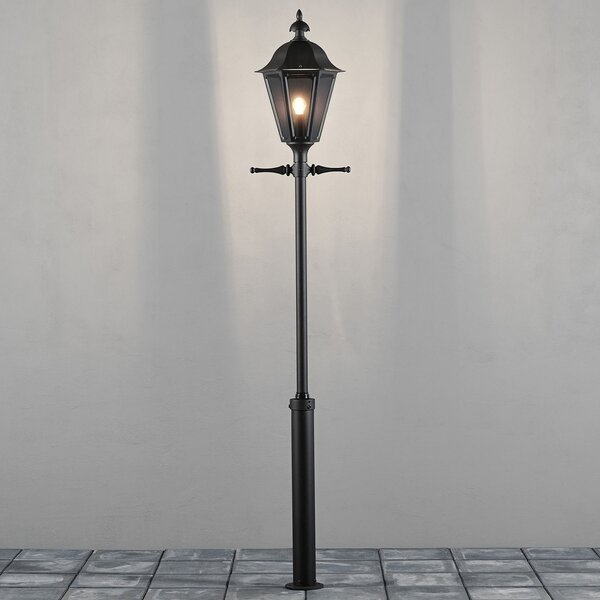 Konstsmide Lampadar Pallas, negru, reglabil, Negru, Metal