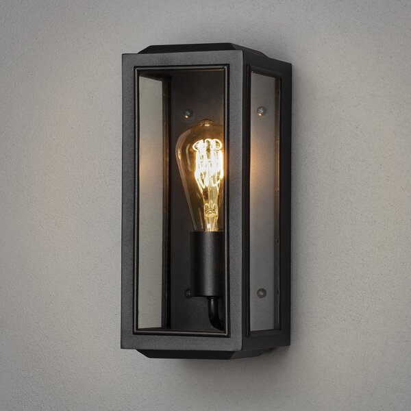 Konstsmide Aplică de exterior Carpi, negru, 12,5 x 30 cm, reglabil, Negru, Metal, Modern, Perete unghiular