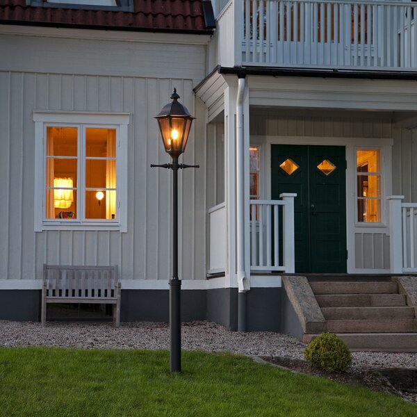 Konstsmide Lampadar Pallas, negru, reglabil, Negru, Metal