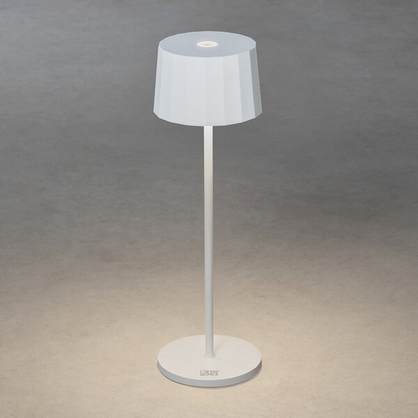 Konstsmide Lampă LED de masă Positano exterior, alb, reglabil, Alb, Metal, Modern
