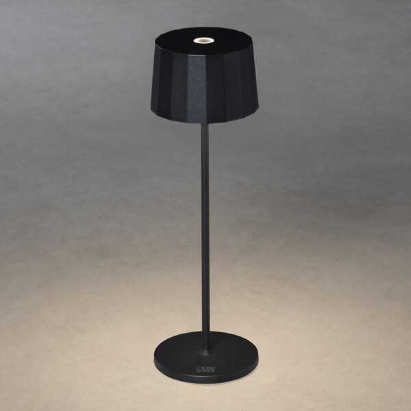 Konstsmide Lampă LED de masă Positano exterior, negru, reglabil, Negru, Metal, Modern