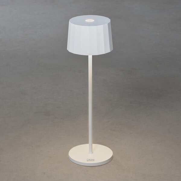 Konstsmide Lampă LED de masă Positano exterior, alb, reglabil, Alb, Metal, Modern