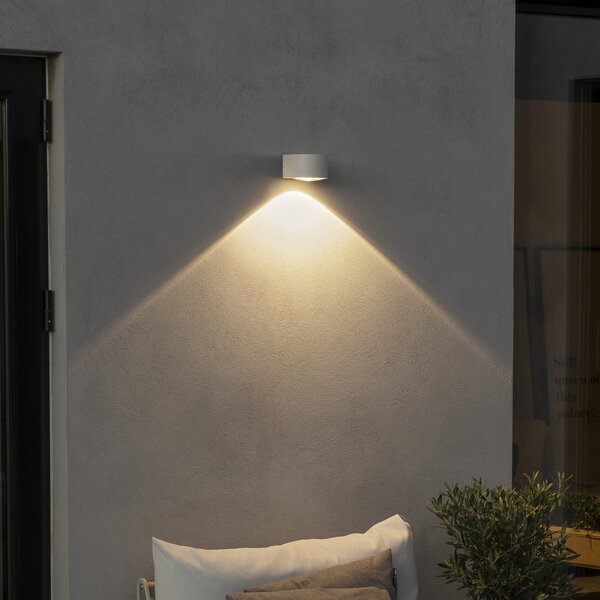 Konstsmide Aplică LED de exterior Gela, radiație în jos, albă, Alb, Metal, Modern