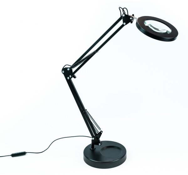 Lampă LED dimabilă de masă cu lupă Brilagi LED/12W/5V 3000/4200/6000K negru