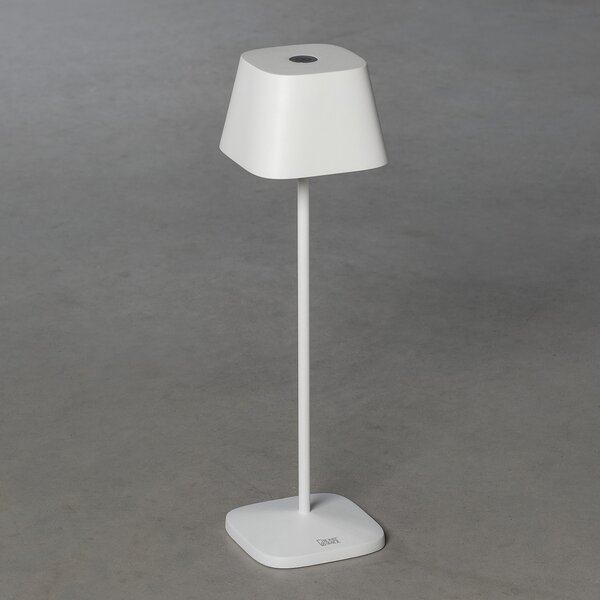 Konstsmide Lampă LED de masă Capri exterior, alb, reglabil, Alb, Camera de zi / sufragerie, Metal, Modern