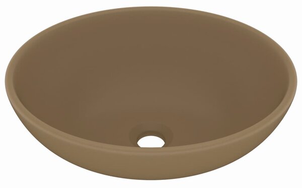 Chiuvetă de lux, crem mat, 40 x 33 cm, ceramică, formă ovală
