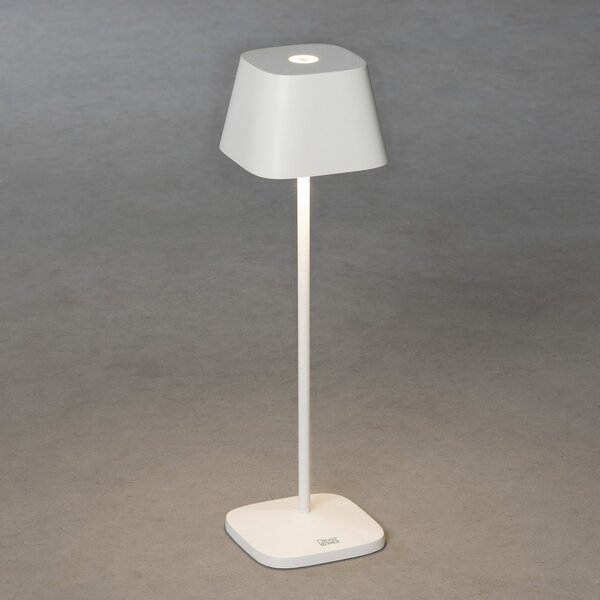 Konstsmide Lampă LED de masă Capri exterior, alb, reglabil, Alb, Camera de zi / sufragerie, Metal, Modern