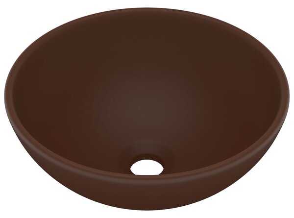Chiuvetă baie lux maro închis mat 32,5x14 cm ceramică rotund