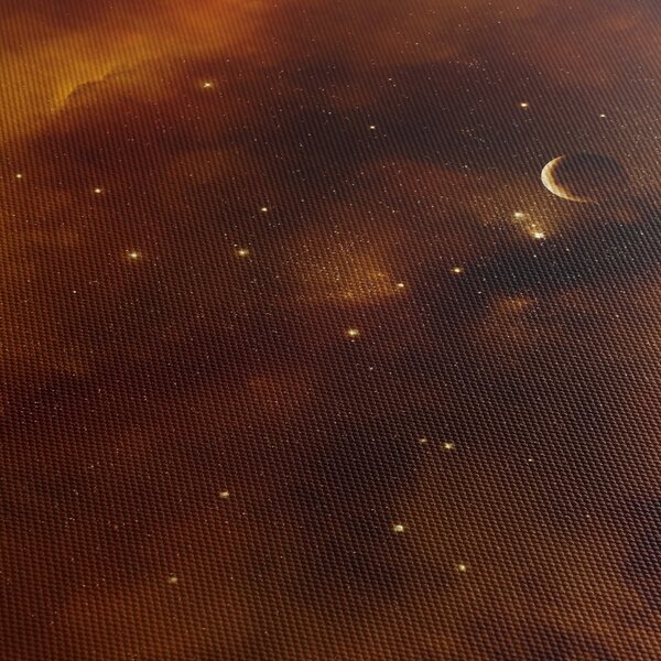 Tablou - Planete cu nebuloasă (120x50 cm)