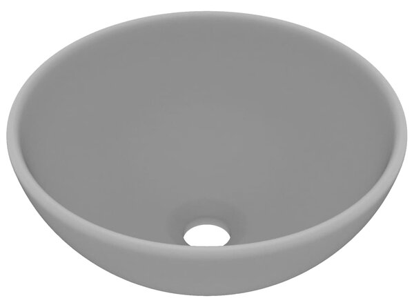 Chiuvetă baie lux, gri deschis mat, 32,5x14cm, ceramică, rotund