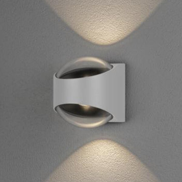 Konstsmide Aplică LED de exterior Bitonto 2 fluxuri alb, Alb, Metal, Modern