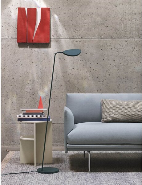 Lampadar Muuto, reglabil, Verde, Camera de zi, Aluminiu