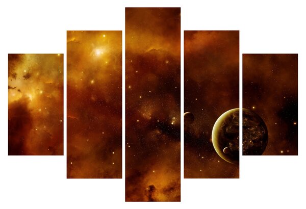 Tablou - Planete cu nebuloasă (150x105 cm)