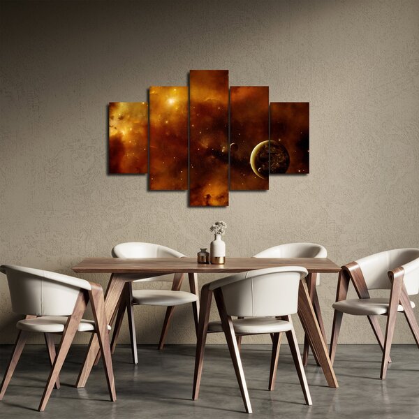 Tablou - Planete cu nebuloasă (150x105 cm)