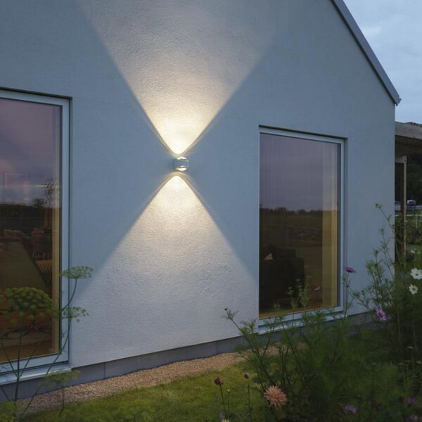 Konstsmide Aplică LED de exterior Bitonto 2 fluxuri alb, Alb, Metal, Modern