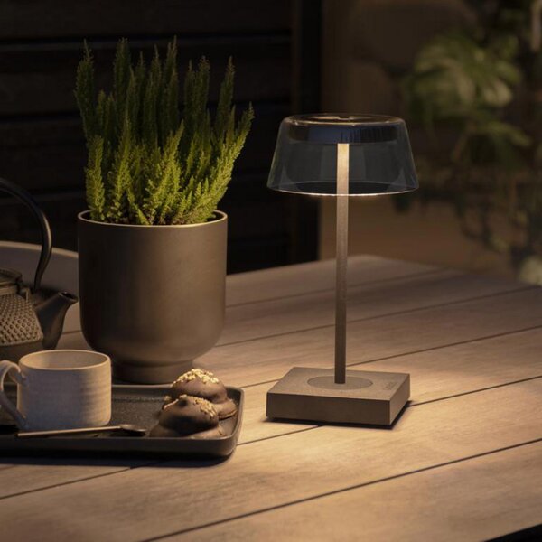 Konstsmide Lampă de masă Scilla LED cu USB, negru, reglabil, Negru, Metal, Modern
