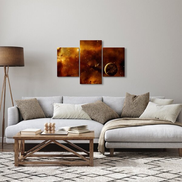Tablou - Planete cu nebuloasă (90x60 cm)