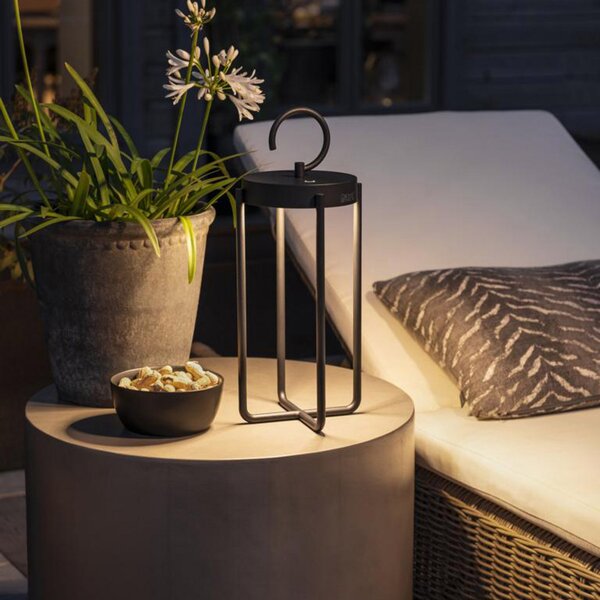 Konstsmide Felinar decorativ LED Manorola, USB, reglabil, reglabil, Negru, Metal, Modern