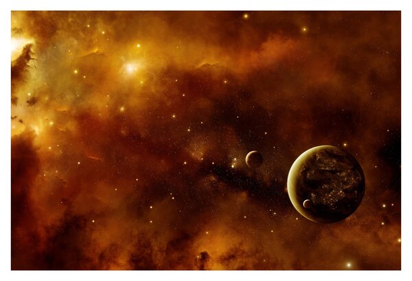 Tablou - Planete cu nebuloasă (90x60 cm)