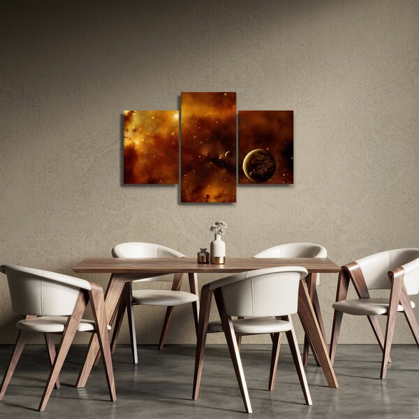 Tablou - Planete cu nebuloasă (90x60 cm)