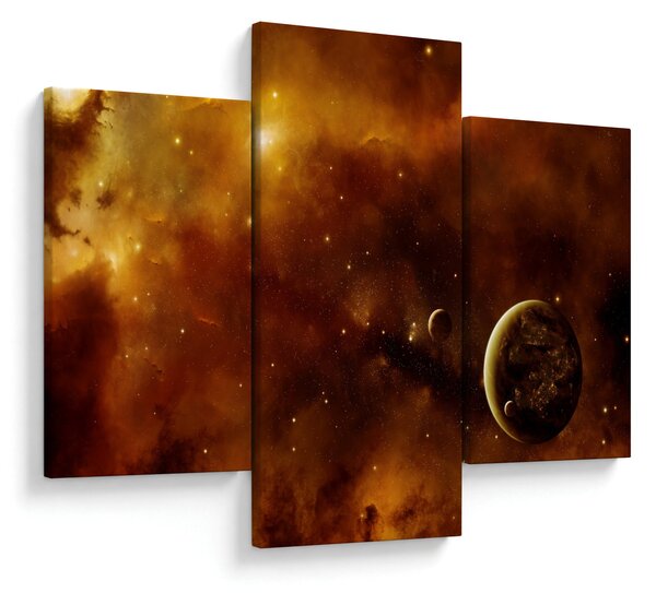 Tablou - Planete cu nebuloasă (90x60 cm)