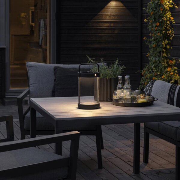 Konstsmide Felinar LED solar Crotone, reglabil, USB, reglabil, Negru, Metal, Modern