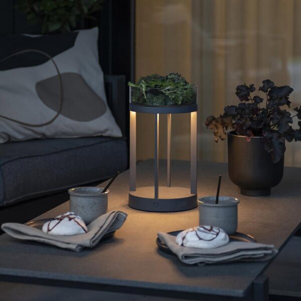 Konstsmide Lampă decorativă LED Chieti USB, gri, reglabil, Gri, Metal, Modern