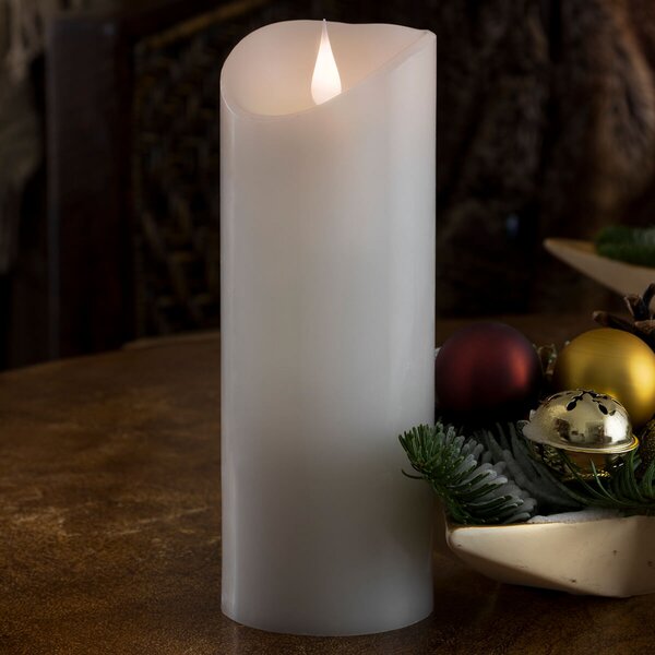 Konstsmide Christmas Cu flacără 3D - lumânare LED din ceară veritabilă, Alb
