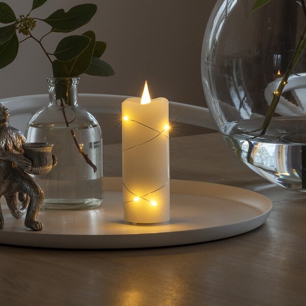 Konstsmide Christmas Lumânare de ceară cu LED-uri culoare crem ambra 12,7 cm, Bej