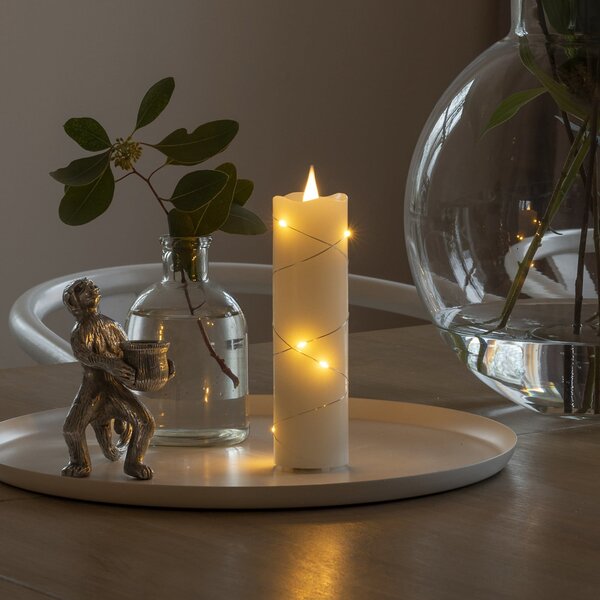 Konstsmide Christmas Lumânare de ceară cu LED-uri culoare ambra 17,8 cm, Bej