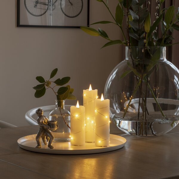 Konstsmide Christmas Lumânare de ceară cu LED-uri culoare ambrată crem 15,2 cm, Bej