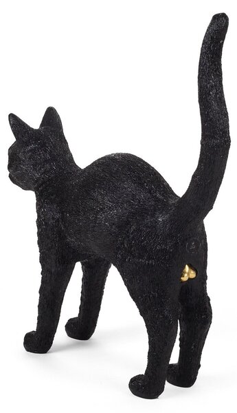 Lampă de masă SELETTI, Jobby The Cat, reglabil, Negru, Camera de zi, Plastic, Design