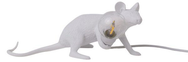 Lampă de masă SELETTI, Mouse Lamp Valentine, Alb, Camera de zi, Plastic, Design
