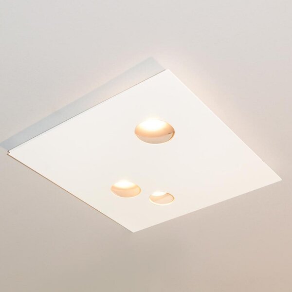 Knikerboker Des.agn plafonieră LED, găuri rotunde, Alb, Camera de zi / sufragerie, Metal, Modern, Perete unghiular