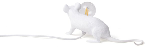 Lampă de masă SELETTI, Mouse Lamp Valentine, Alb, Camera de zi, Plastic, Design